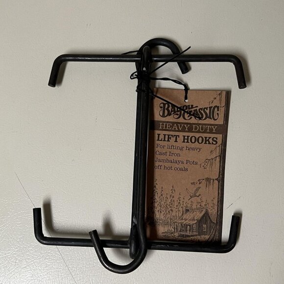 Bayou Classic 0822 2 Steel Lift Hooks Perfect For Lifting Heavy Jambalaya Pots - Picture 1 of 7